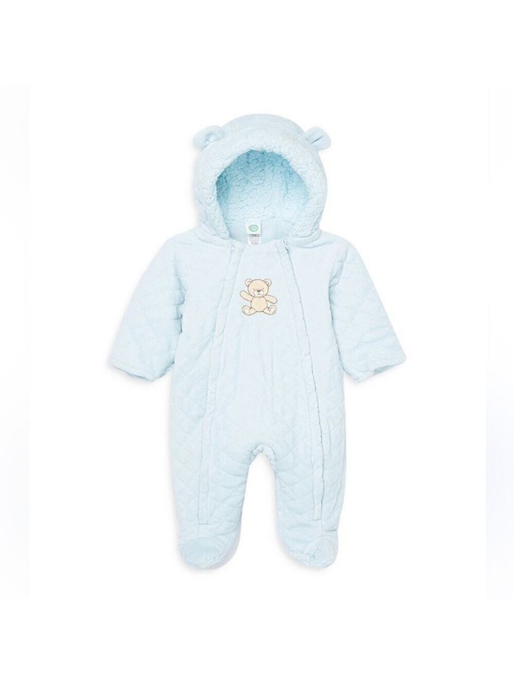 𝅺Boys' Quilted Velour Bear Pram
